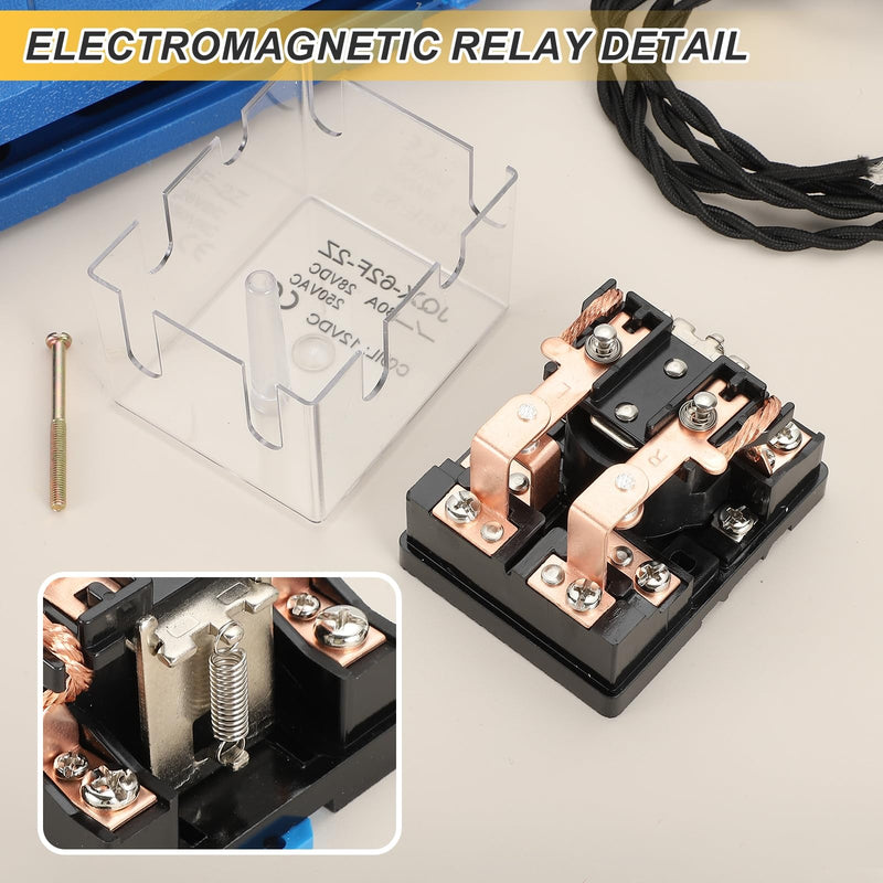 PATIKIL DC12V 80A Electromagnetic Relay, High Power Relay DPDT 2NO 2NC 8 Terminals Din Rail Mounting
