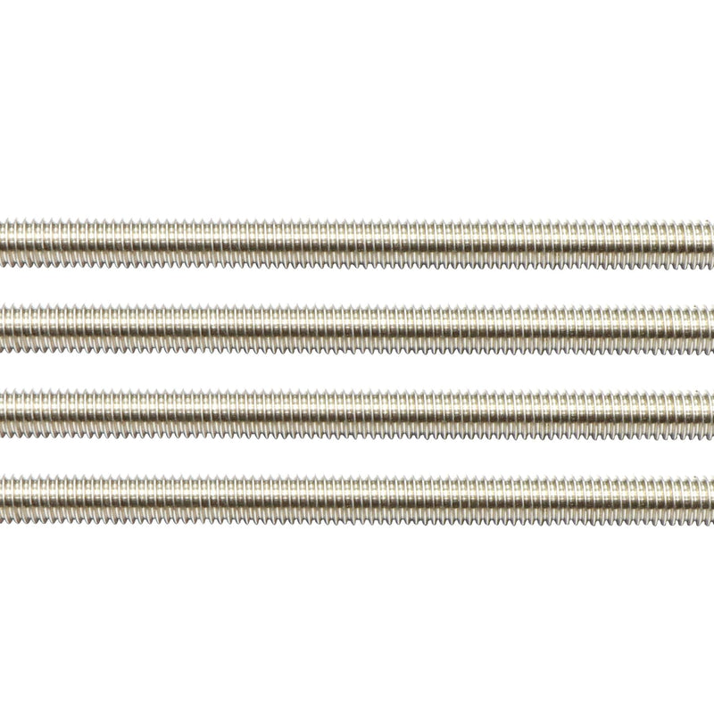 304 Stainless Steel 5/16"-18 Fully Threaded Rod, 4 Pieces 12" Length Long Threaded Rods