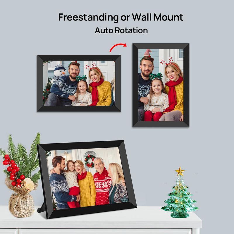 SSAWiFiFrame WiFi Digital Picture Frame,Share Photo via App or Email from Anywhere 10.1‘’ IPS Touchscreen,Auto-Rotate Support Music/Calendar/Weather/Clock, No Limited Cloudly Free App 10.1inch SSA