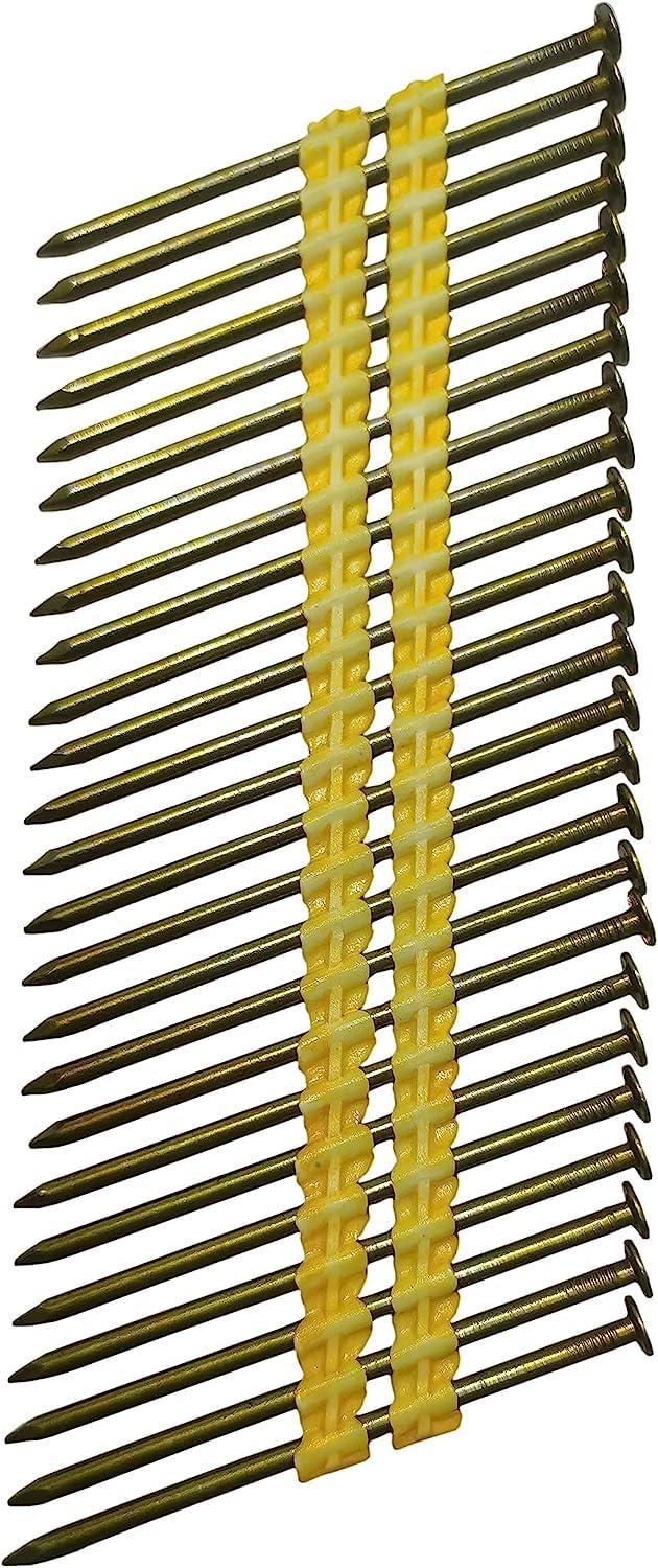 13-254-1M 21 Degree Framing Nails, 3-Inch x 0.120-Inch Round Head Plastic Strip Collated Framing Nails Smooth Shank Nails for Framing Nailer Gun (1,000 Counts) 3in. x 0.120in. 1M