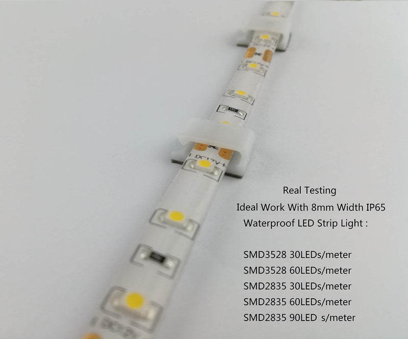 LED Strip Light Clips self Adhesive mounting Brackets Cable Clamp for 8-10mm Width IP65 led Strip Light Cable Clips Wire Holder for Dash cams,Network Cables 100Pack White