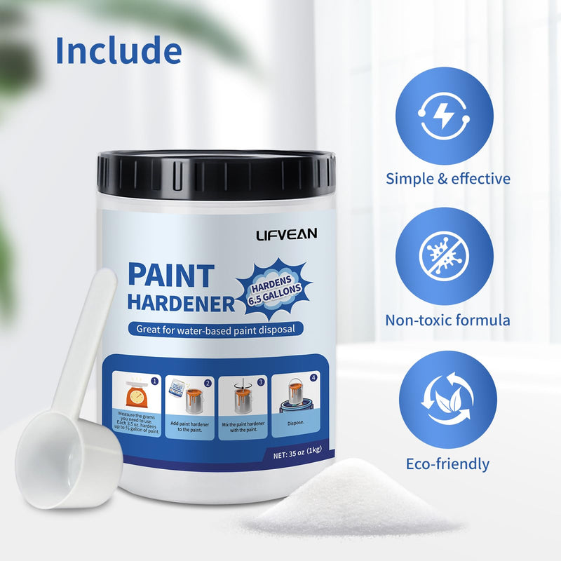 Paint Hardener for Disposal (35 Ounce) Fast Acting Solidifier for Disposal, Paint Drying Powder Absorbs 6.6 Gallons 35 Ounce (Pack of 1)