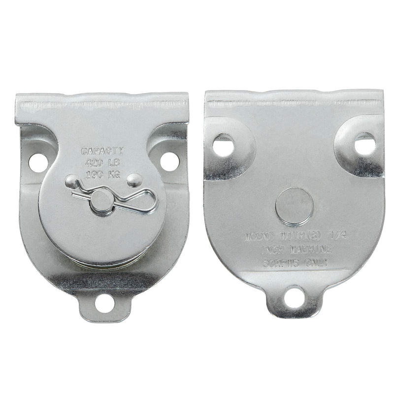 6 Pcs Silver Fixed Pulley，Zinc Plated 3 x 2-1/5 Inch Cable Pulleys, Silver Small Pulleys with 6 Screws Holes, Wall Mount Rope Pulley with 421 Lbs Capacity Fit 1/2 Inch Rope for Lifting