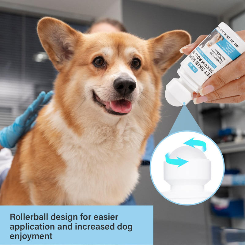 Natural Skin Soother,Roll-On (2.3fl oz) Allergy and Itch Relief for Dogs & Cats,Rapid Healing & Hair Regrowth, Moisturizer for Dry Skin,Hot Spots Quick Repair,with Coconut Oil - PawsPlanet Australia