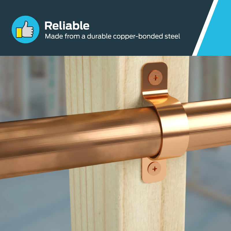 HoldRite 3/4 Inch Copper 2-Hole Strap, 5 Pack, Pipe Support, CPS075Z5 3/4 in., 5 Pack - NewNest Australia
