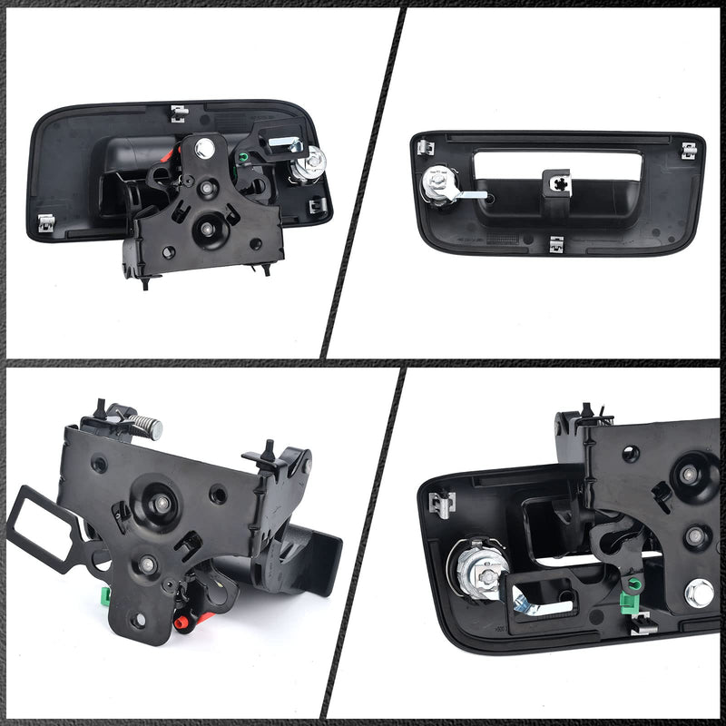 Nakuuly Tailgate Handle with Bezel Lock Kit Compatible with Chevry Silverado and GMC Sierra 1500 2500 3500 HD 2007 2008 2009 2010 2011 2012 2013 2014 Tail gate Handle Latch # 22755305
