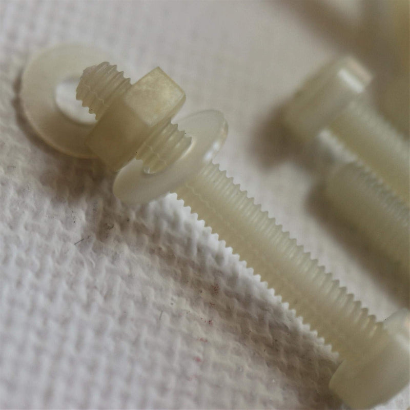 50x Glass Filled Reinforced Nylon Pan Cross Head Machine Screws, M3 x 20 mm, Plastic Nuts, Bolts and Washers, (3/32 x 25/32 in)