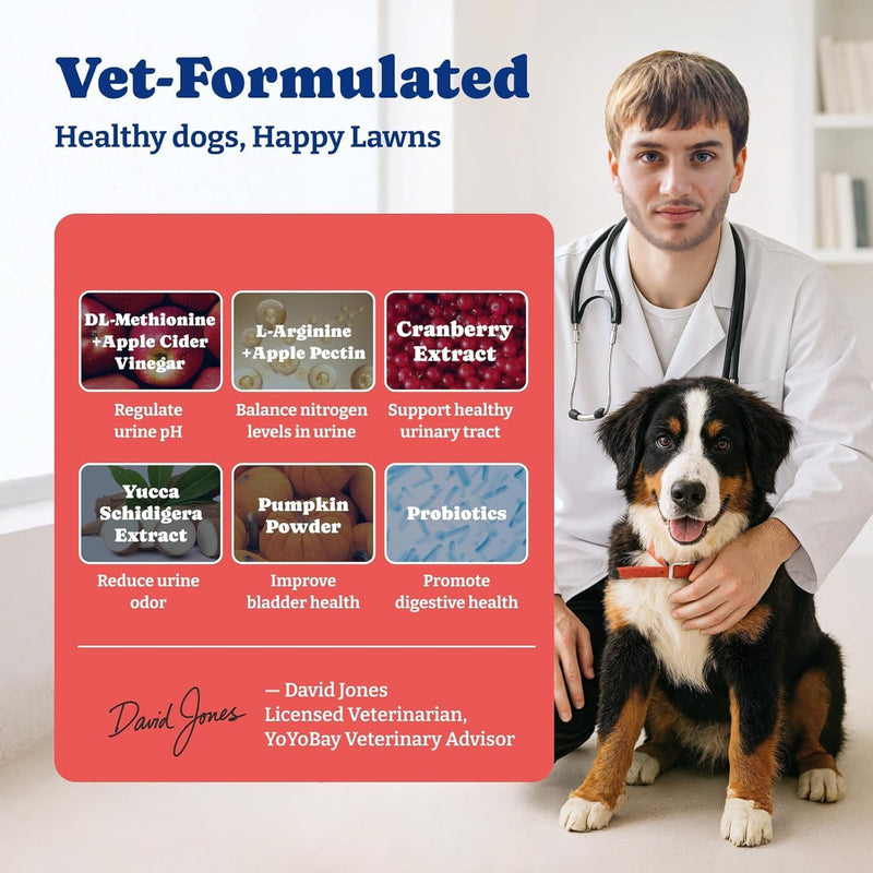 Dog Urine Neutralizer for Lawn - 180 Chews Grass Savers for Dog Urine, Green Grass Dogs Chews with DL-Methionine, Dogs Pee Grass Neutralizer for All Breeds Ages (180ct Green Lawn) 180ct green lawn