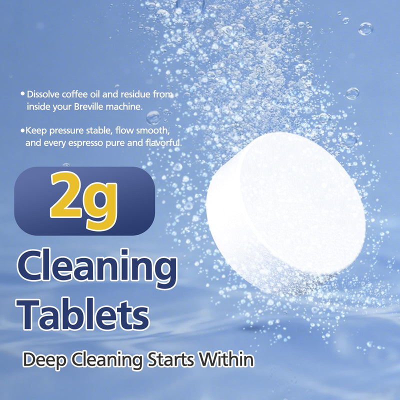 Cleaning Kit for Breville, 60 Cleaning Tablets and 8 Water Filters for Breville Espresso Machines - 2g Espresso Machine Tablets-16 Months Supply