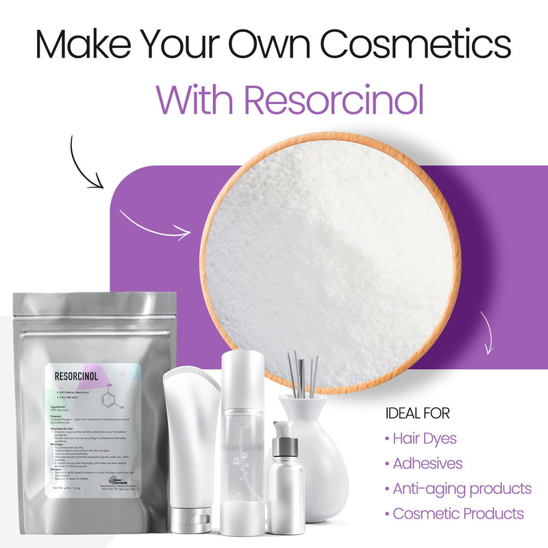 Pure Resorcinol Cosmetic Grade - 2 Oz / 56 g - Organic Resorcinol Powder - Chemical Ingredients In DIY Cosmetics, Personal Care and Beauty Formulations for Skin Care