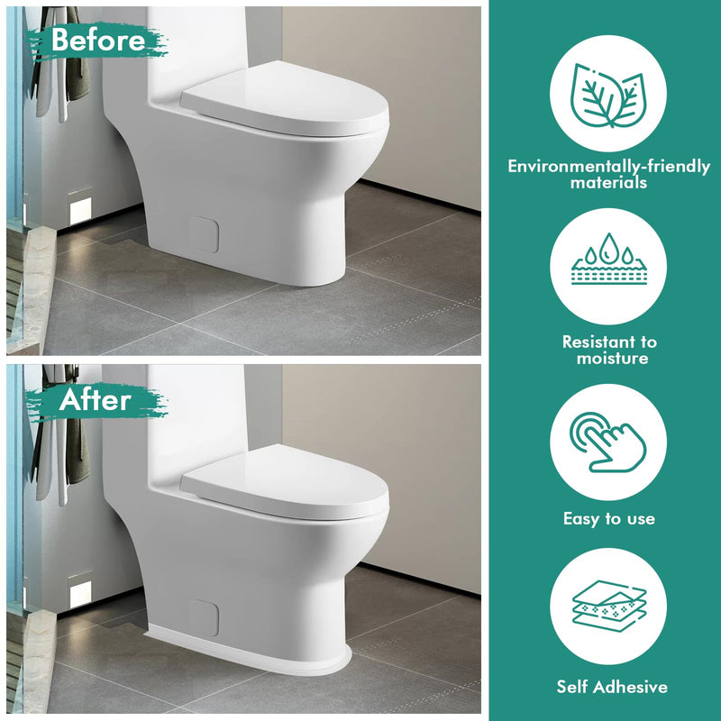 White Caulk Tape,1 Rolls Waterproof Toilet Caulking Tape,Kitchen Sink Sealant Tape Caulk Strip,Toilet Sealer Around Toilet Base,Bathtub Caulk Sealing Strip Tape (1.5" x 10.5Ft)… 1.5" x 10.5Ft