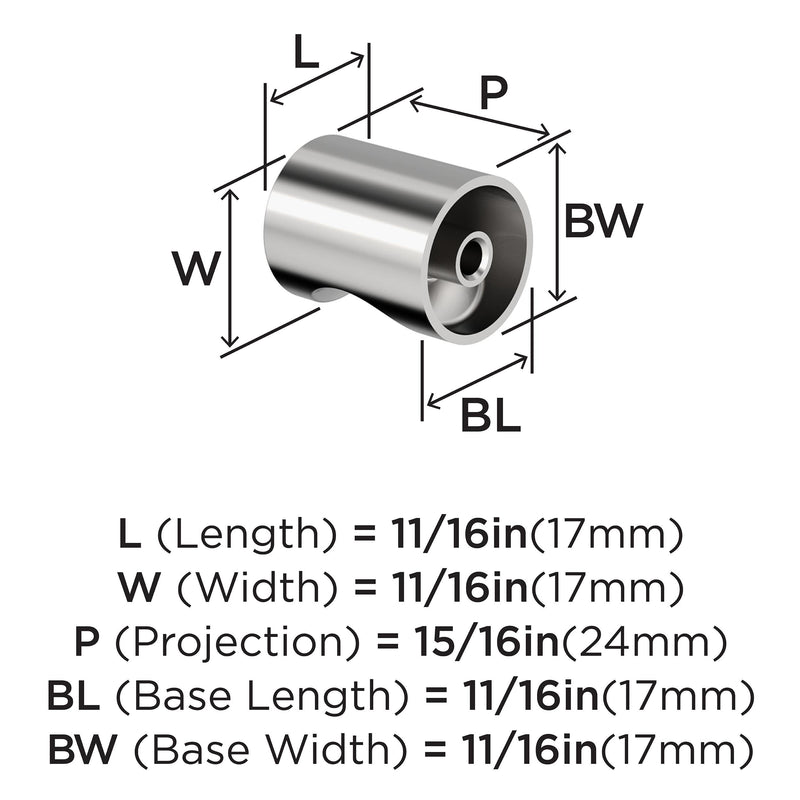 Amerock Whistle 11/16 inch (18mm) Diameter Polished Chrome Cabinet Knob - 10 Pack