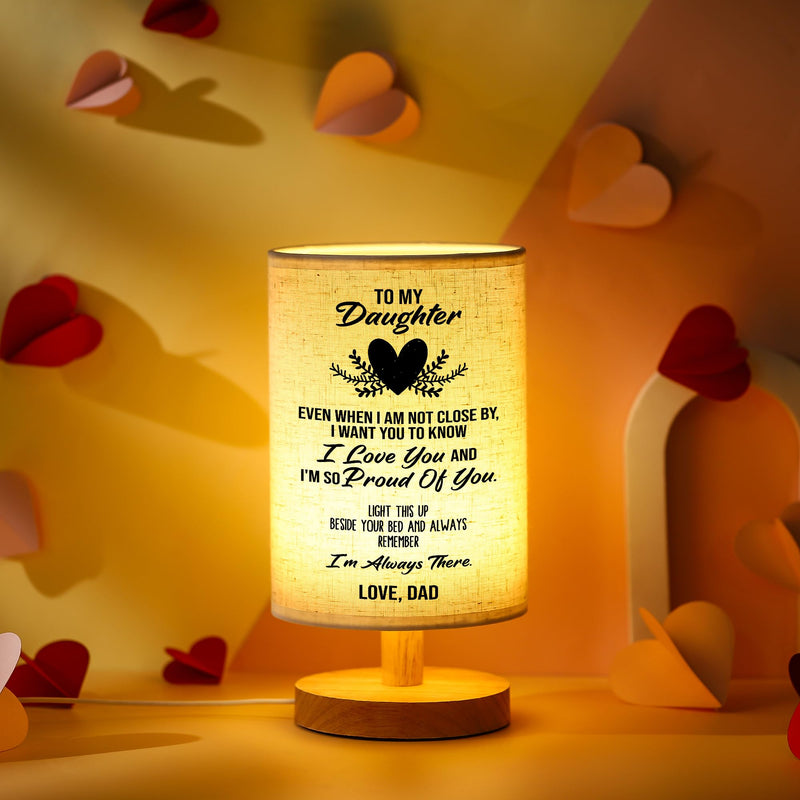 WSYEAR Valentines Day Birthday Gift for Daughter from Dad,to My Daughter Gifts from Dad- Table Lamp Father Daughter Gifts for Grown Daughter Birthday Valentine's Day Dad to Daughter
