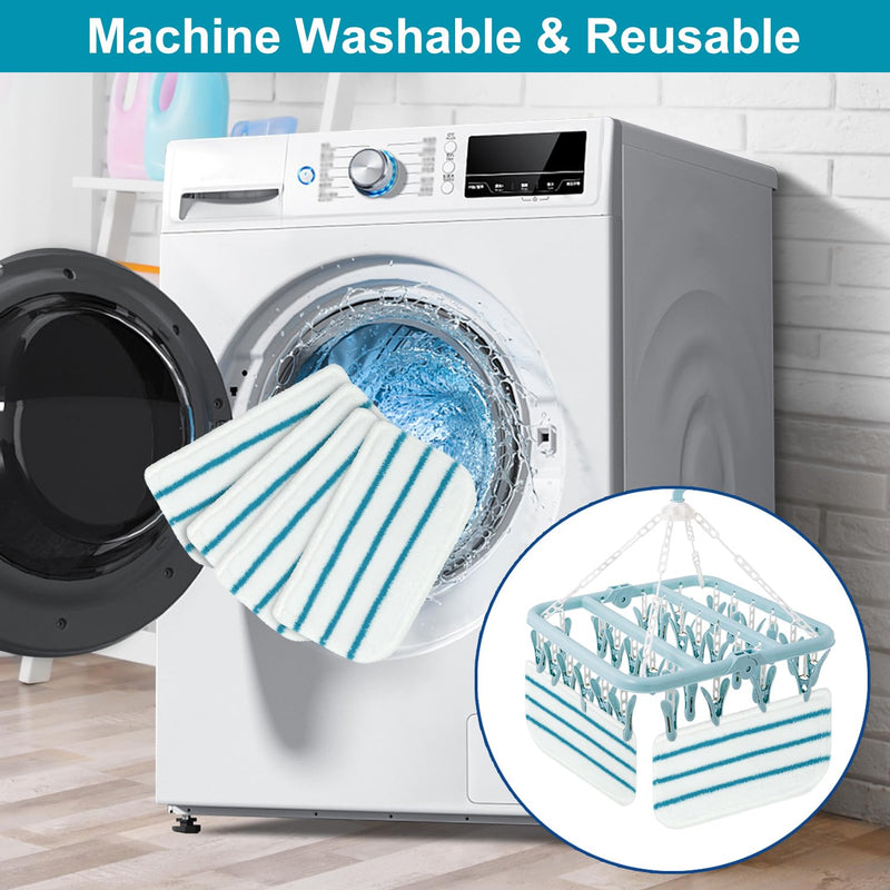 Steam Mop Pads Replacement Compatible with Black+Decker Steam Mop SM1600, SM1610, SM1620, HSM13E1, HSMC1300FX, HSMC1321, HSMC1361SG Cleaner Black and Decker Steam Mop Replace Pads for Floor Cleaning 4 Pack Black+Decker Mop Pads