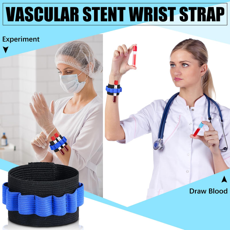 6 Pack Phlebotomy Tube Holder Wristband Blood Draw Tube Bracelet Strap Blood Draw Kit Phlebotomy Caddy Hold 8 Phlebotomy Tubes