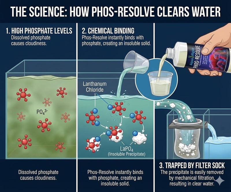 Phos-Resolve Professional Strength Phosphate Remover for Reef Tanks & Aquariums - High Concentration 15% Lanthanum Chloride Solution - Rapidly Lowers PO4 & Clarifies Water - Made in USA (16 oz) 16 oz