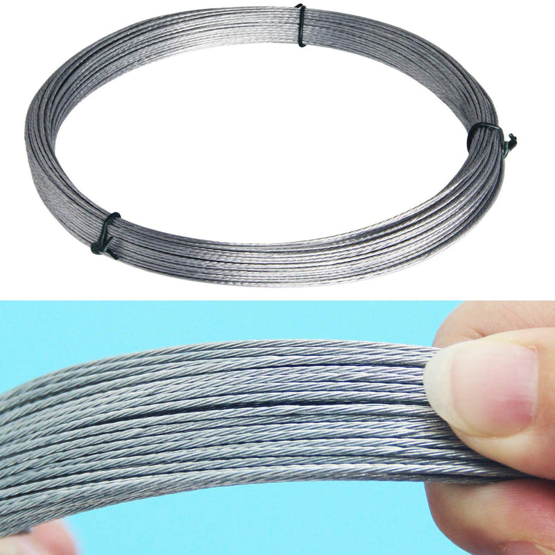 Picture Hanging Wire #2 100-Feet Braided Picture Wire Heavy for Photo Frame Picture,Artwork,Mirror Hanging,Supports up to 30lbs 100 Feet-Silver