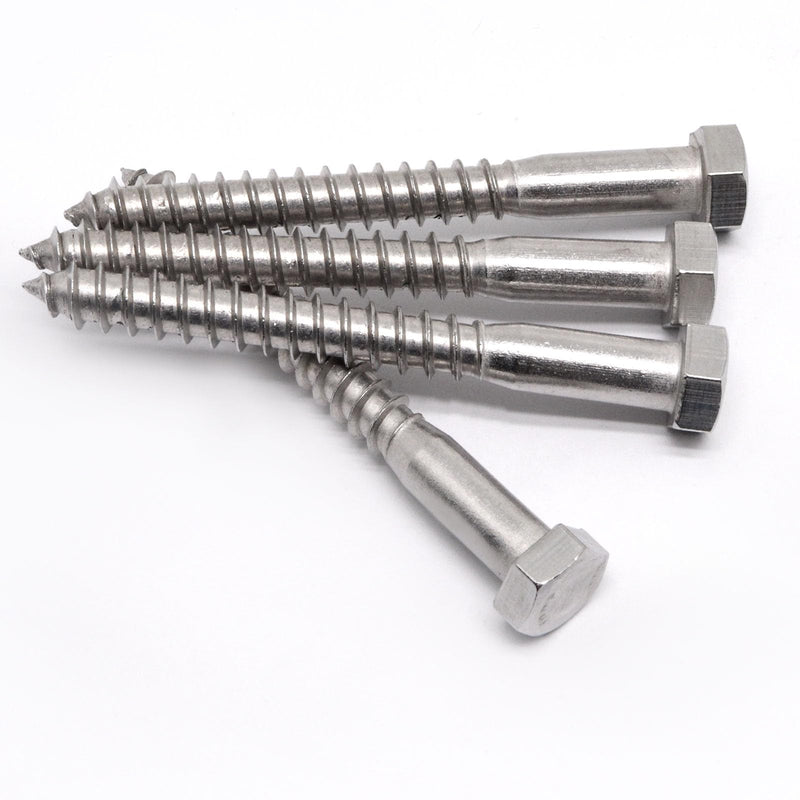 3/8" X 3-1/2" Hex Lag Screws, 304 Stainless Steel Lag Screws Bolts for Wood (10pcs) 10 3/8" X 3-1/2"
