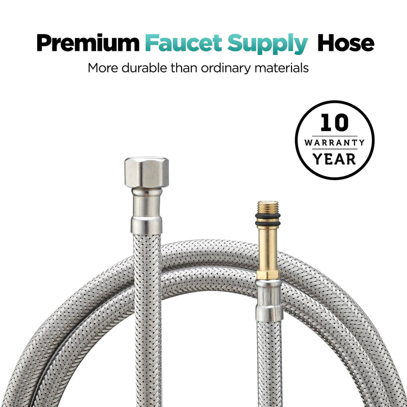 24-Inch Bathroom Kitchen Faucet Connector Braided Stainless Steel Supply Hose 3/8-Inch Female Compression Thread x M10 Male Connector 2 Pcs(1 pair) 24Inch Pack of 2