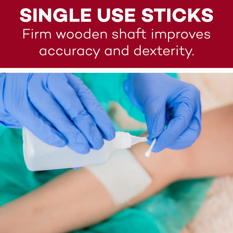 Dealmed 6" Cotton-Tipped Wood Applicators – 200 Sterile Cotton-Tipped Applicators for Application of Medication, Cleaning Skin, Arts, Crafts and More (Box of 200) 6" Sterile (Box of 200)
