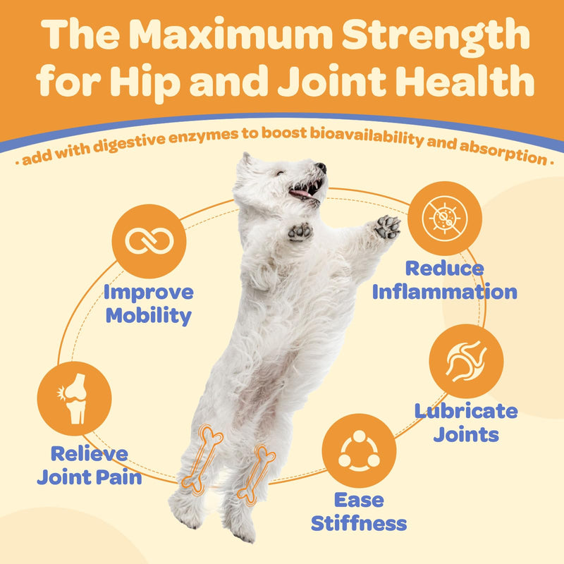 NATURE TARGET Glucosamine for Dogs - Hip and Joint Supplement for Dogs, 180 Crunchy Chews, Glucosamine Chondroitin, Omega-3, MSM, Turmeric for Pain Relief, Dog Joint Supplement Large & Small Breed 180 Counts