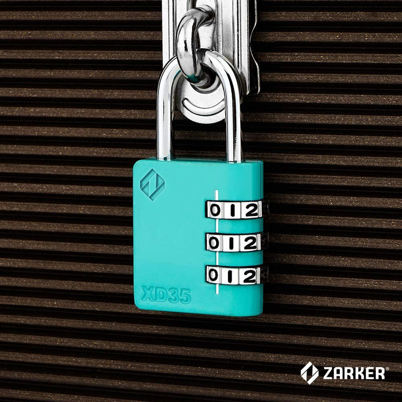 XD35 Combination Lock, 3-Digit Padlock for School Gym Sports LockerLock, Fence, Toolbox, Case, Hasp Storage (1-Pack, Emerald) 1P 1P, Emerald