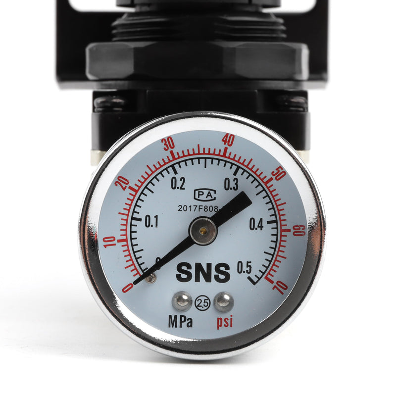 SNS Low Pressure Air Regulator Air Compressor Pressure Regulator With Bracket and Gauge Female Thread 1/4 NPT Adjustable AR2000-N02 (0-40 PSI)