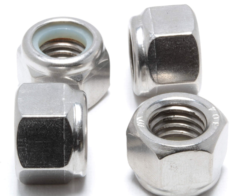 Bolt Dropper 1/2"-13 Nylon Insert Lock Nut (25 Pieces) Stainless Steel Finish Hex Lock Nuts, 304 (18-8) Plain Finish Corrosion Resistant Commercial Grade