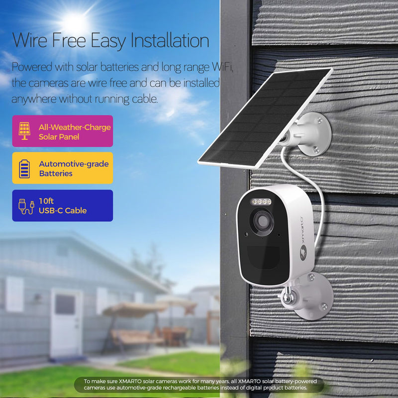 xmartO 4MP QHD WiFi6 Dual-Band Wireless Solar-Powered Indoor & Outdoor Home Security Camera 1