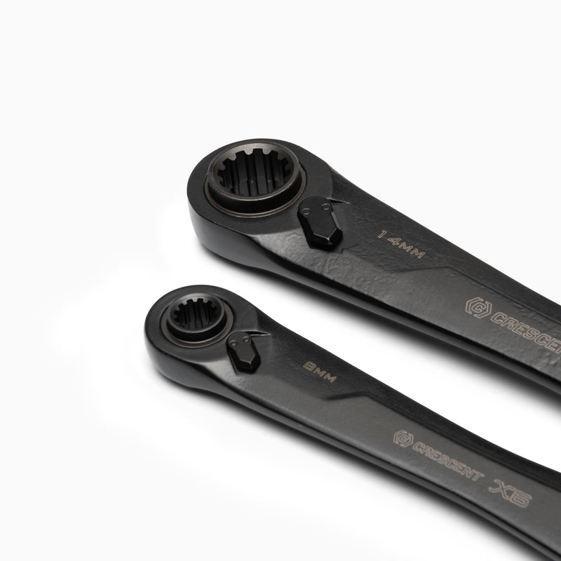 Crescent 2 Piece X6 4-in-1 Black Oxide Spline Ratcheting Metric Wrench Set - CX6DBM2