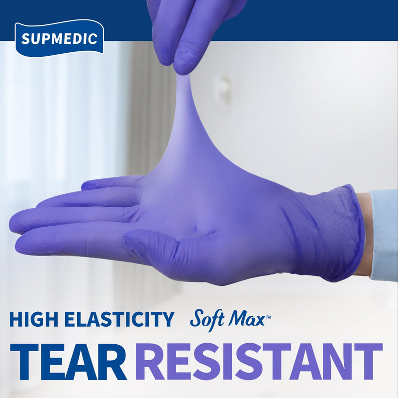 Nitrile Exam Gloves, Powder-Free Latex-Free Food Safe Cleaning First Aid Disposable Medical Glove, Purple 100 Pcs Large (Purple)