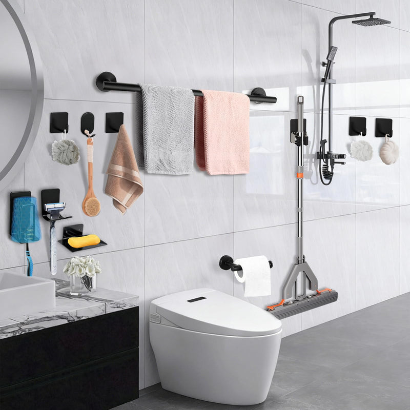 20 Pcs Black Bathroom Accessories Set, 15.3 Inch Bath Towel Bar Set, 304 Stainless Steel Bathroom Hardware Set, Towel Racks for Bathroom Wall Mounted. 20Pcs