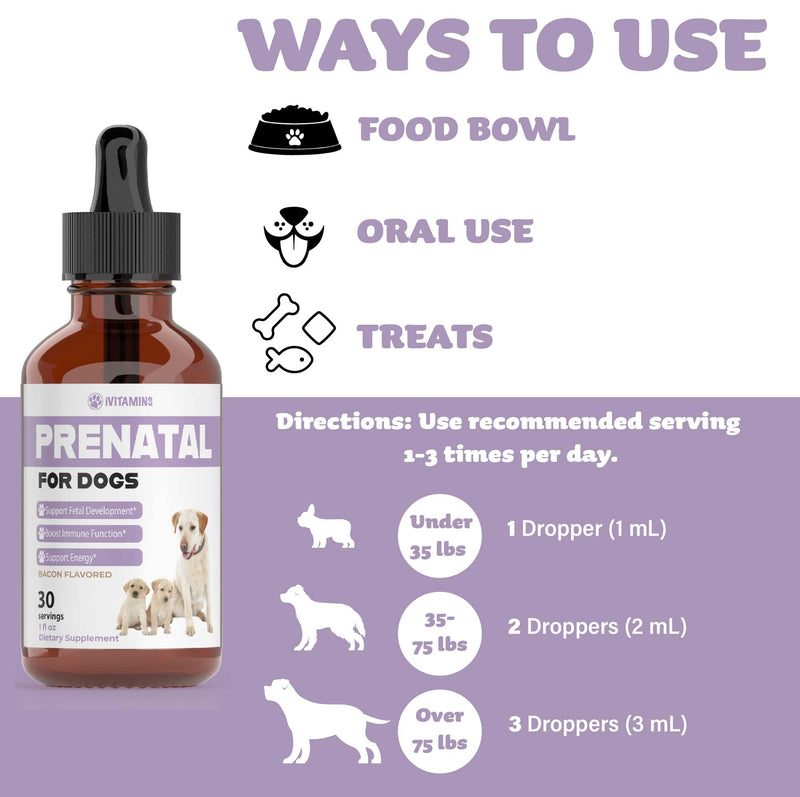 Dog Prenatal Vitamins | Prenatal Vitamins for Dogs | Includes Vitamin B Complex & Vitamin C | Dog Essentials | Whelping Supplies | Prenatal Dog Vitamins | Prenatal for Dogs | 1 Pack: 30 Servings - PawsPlanet Australia