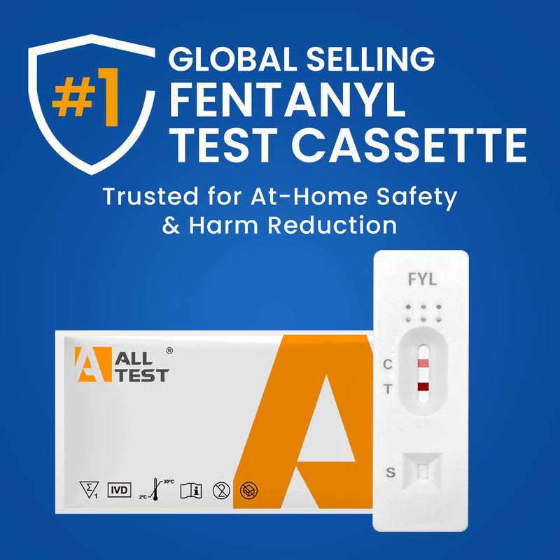 Fentanyl Test Cassette - Urine Rapid Test Kit, Fentanyl Test Kit, 5 Minute Quick Fentanyl Drug Test Cassette at Home - CLIA Waived, 510k Cleared, 1 ng/mL Low-Level Cutoff - 25 Test Cassette in a Box