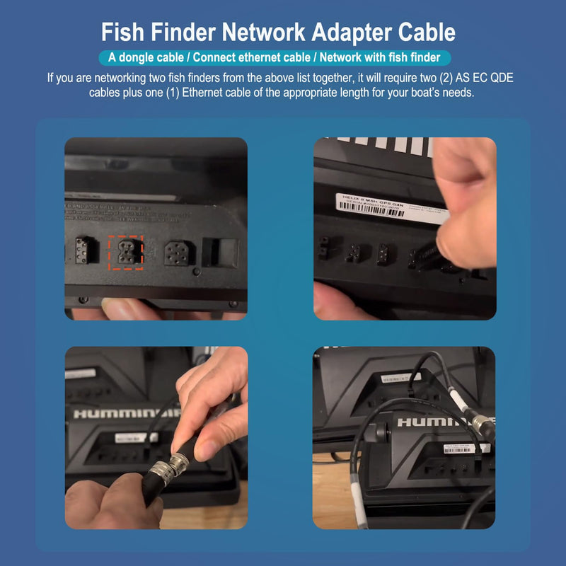 720074-12 AS EC QDE 12 Ethernet Adapter Cable Fits for Helix 7, Helix 8, Helix 9, Helix 10, Helix 12 and Helix 15 Fish Finders