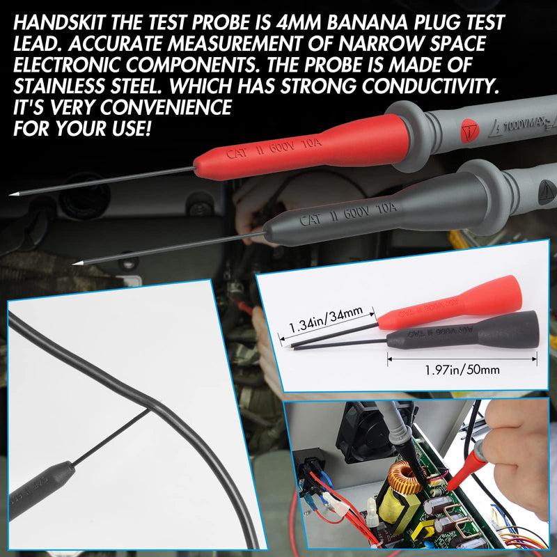 Electrical Multimeter Test Leads Set with Alligator Clips Test Hook Test Probes Lead Professional Kit 1000V 10A CAT.II dm-0509