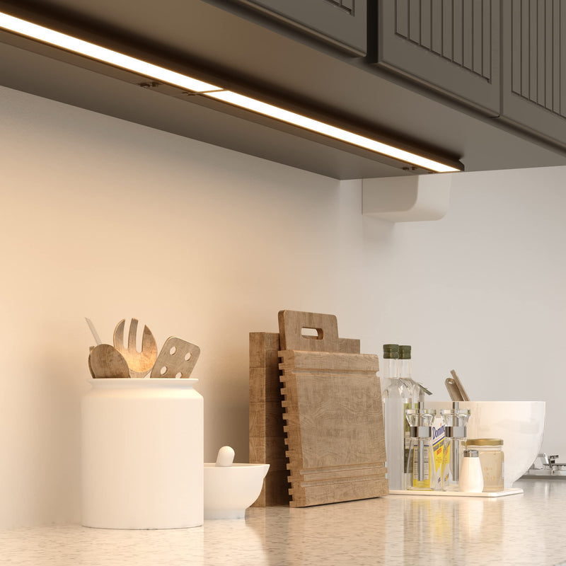 LAGOM 30" Direct Wire Dimmable LED Under Cabinet Lights, Selectable 2700K/4000K/5000K, Selectable Brightness, White Finish, UC0130WH27 30-inch