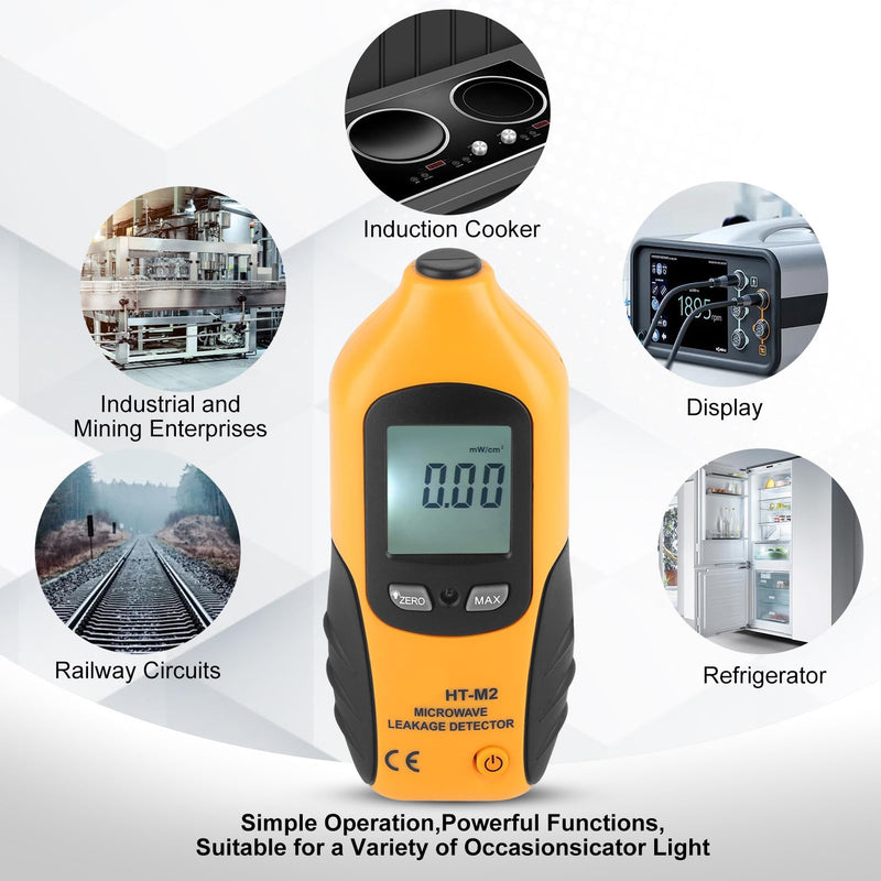 Microwave Detector, Microwave Tester, Digital LCD Display Microwave Leakage Detector, HT M2 Microwave EMF Meter Radiation, Built in Alarm Function for Home Microwave Oven Testing