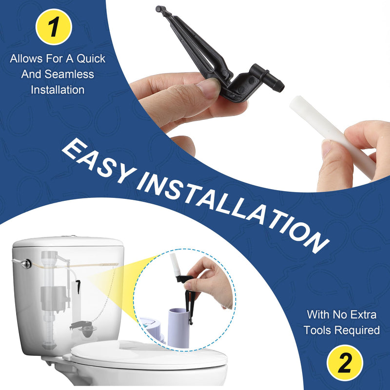 Saillong 3 Pack Toilet Refill Tube and Clip Replacement, Toilet Repair Kit Inside Tank Compatible with 100, 200, 200A, 400A and Most Other Valves, 9.65” Length, Rubber and Plastic