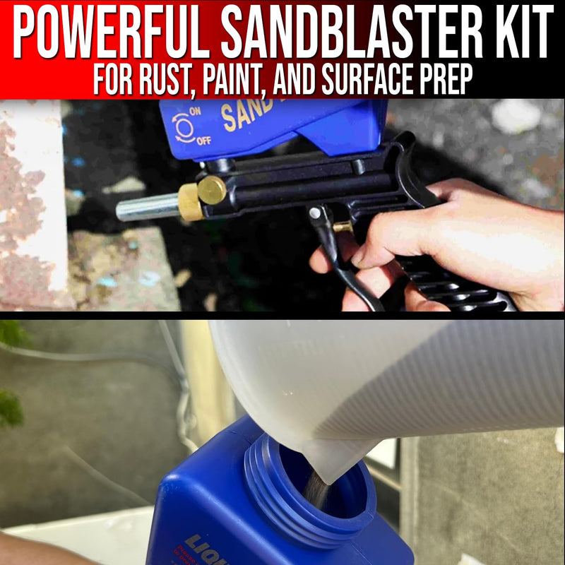 LE LEMATEC Sand Blaster & Silicon Carbide Media for Surface Prep