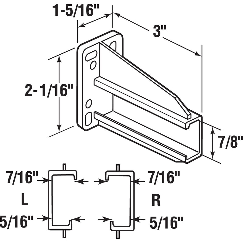 Prime-Line MP7227 Drawer Track Back Plate, 5/16 In. x 7/8 In., Plastic, White (1 Set)