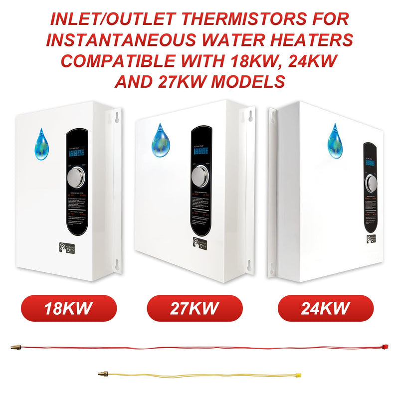 THRM QC XLRG Thermistor with Inlet/Outlet Wires for EcoSmart Tankless Electric Water Heaters,Compatible with 18kw,24kw and 27kw models