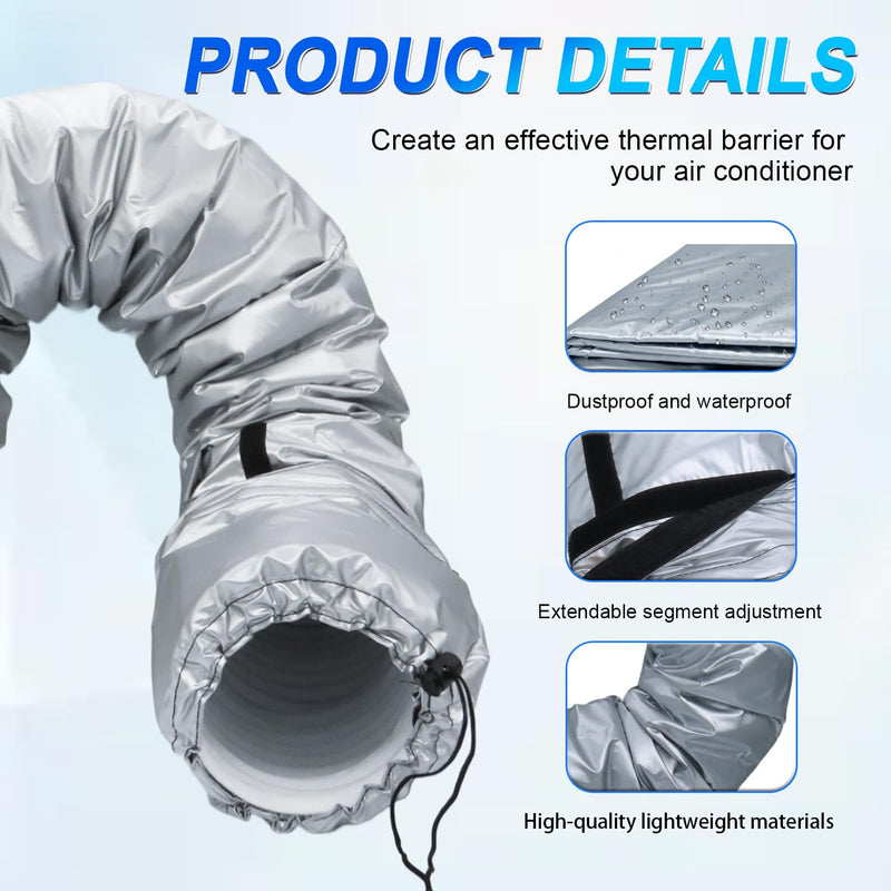 Portable AC Hose Insulation Sleeve for 5"/5.9" AC Exhaust Hoses Tube