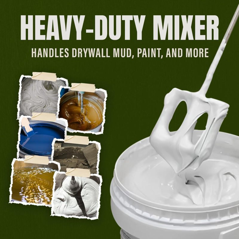 Buddy Tools Mix It, 18" Length – Mud Mixer with Durable ABS Paddle – Efficient Paint Mixer for Drill – Easy-to-Use & Rust-Resistant Mixing Paddle for Mud, Paint, and More