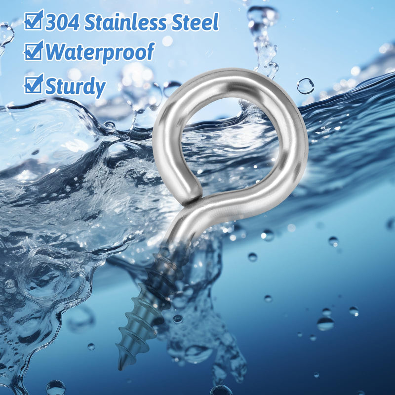 306 PCS Eye Hooks Screws Assortment Kit, (0.6"-1.65") 9 Sizes Nickel Plated for Waterproof and Durability, Metal Eyelet Screws Eye Pins and Eye Bolts Screw in Wood Includes 6PCS Drill Bit Sliver