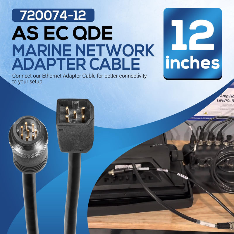 Bonbo 720074-12 AS EC QDE Ethernet Adapter Cable for Humminbird Helix 8, 9, 10, 12, 15 Fish Finders, for Helix 7 G2N & G3N Models (12 Inches, 5-Pin to 8-Pin)
