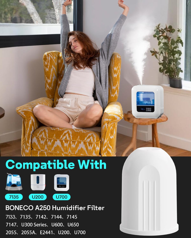 Leemone A250 Aqua Pro Filter for BONECO AIR-O-Swiss Humidifiers, 2 Pack A250-2p