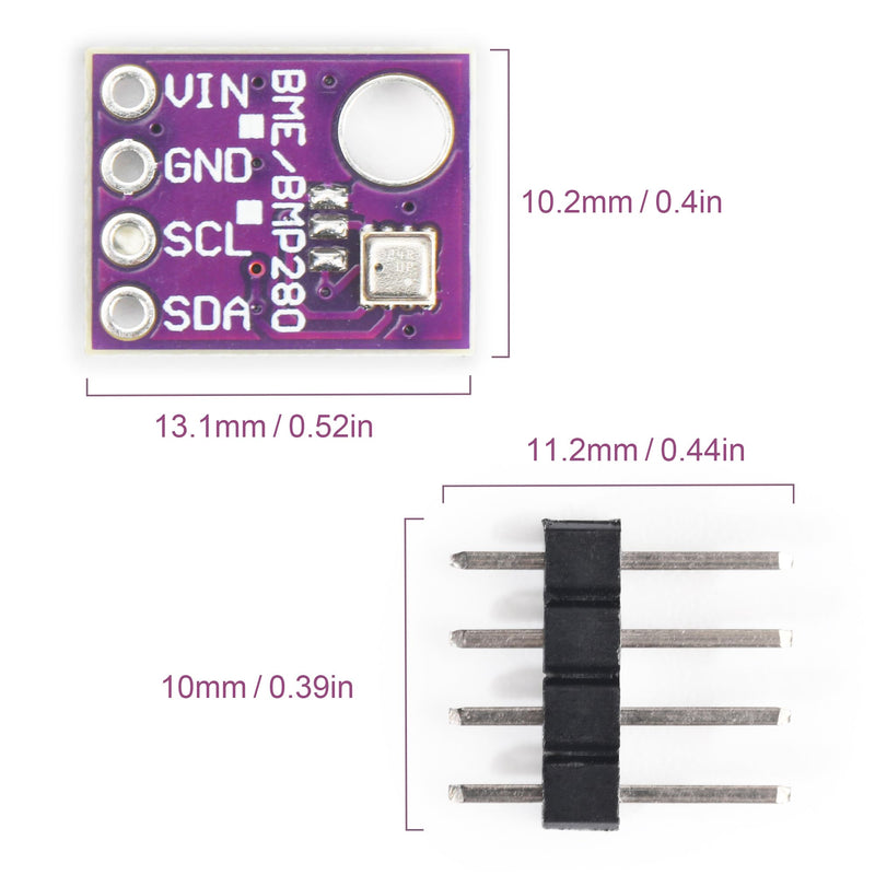 2PCS BME280 5V Sensor Module Atmospheric Pressure Temperature Humidity Sensors I2C SPI Breakout GY-BME280 5 V