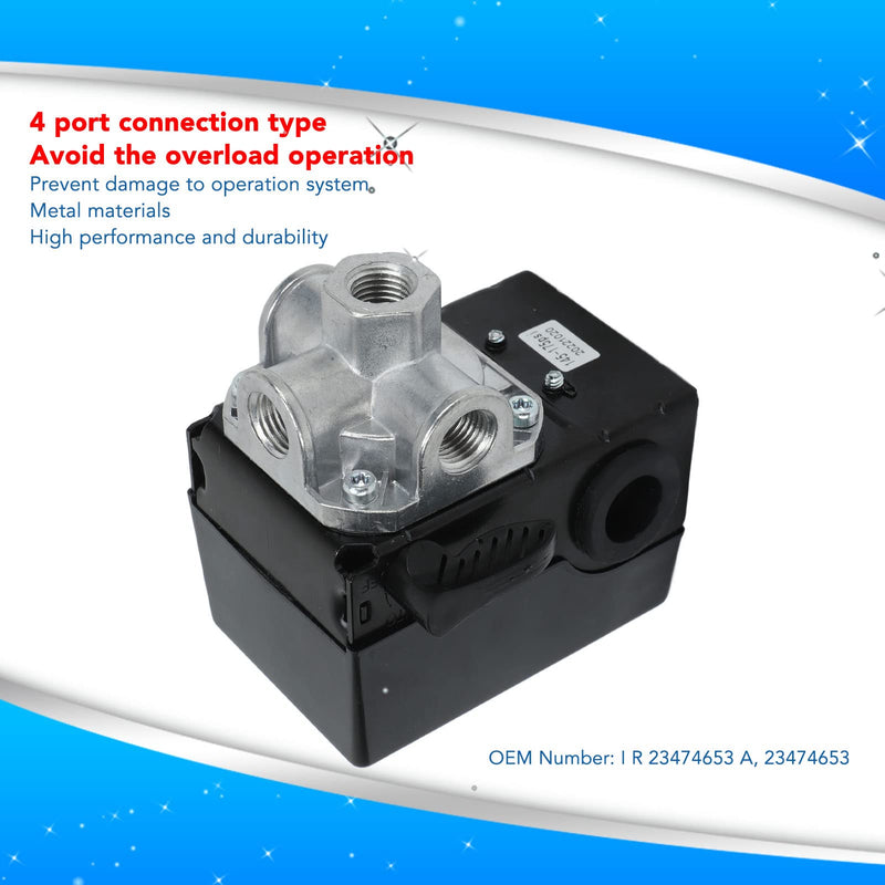 4 Port Adjustable Unloader Metal Pressure Switch Replacement for Heavy Equipment I R 23474653 A