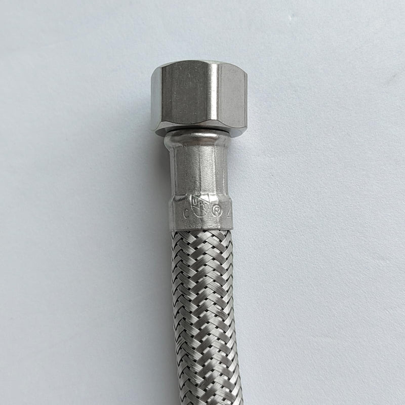 31 Inch Faucet Water Supply Lines, 3/8" Comp x 1/2" FIP Connector Braided Stainless Steel Bathroom Kitchen Faucet Hose, Extra Long cUPC Sink Hose with Tee Valve, 2 Pack 31 Inch
